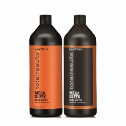 Matrix Mega Sleek, zestaw wygładzający szampon + odżywka 2x1000 ml