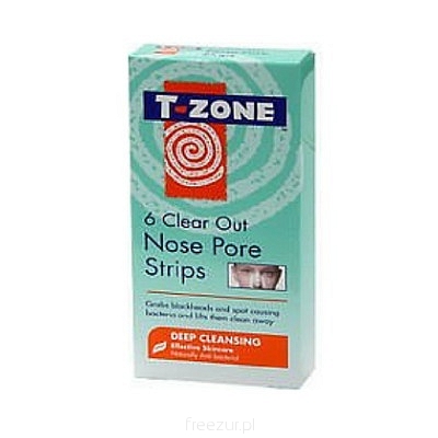 T-Zone Clear Out Nose Pore Strips, 6 plastrów na nos oczyszczających pory.